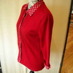 JONES NEW YORK Snap Button Front Sweater Blouse